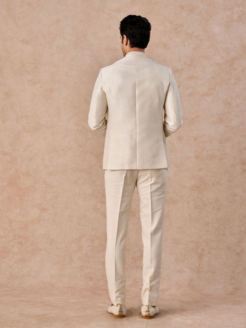 Manyavar Elegant Cream Jodhpuri Suit