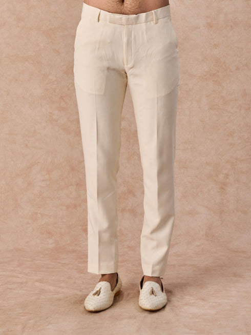 Manyavar Elegant Cream Jodhpuri Suit