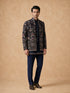 Manyavar Velvety Charm Dark Blue Open Jodhpuri Suit