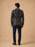 Manyavar Velvety Charm Dark Blue Open Jodhpuri Suit