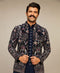 Manyavar Velvety Charm Dark Blue Open Jodhpuri Suit