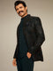 Manyavar Vijay's Emerald Green Velvet Embroidered Jodhpuri Suit