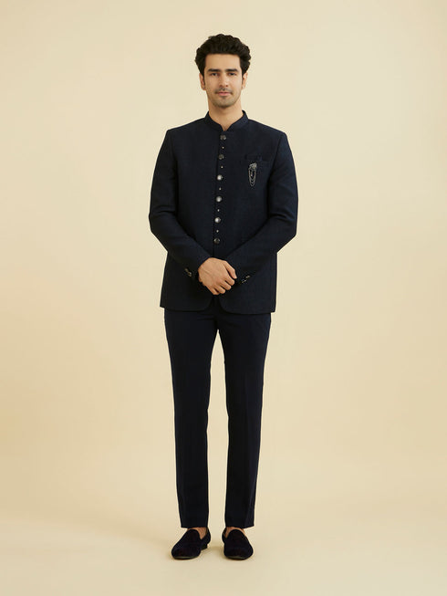 Manyavar Majestic Blue Jodhpuri Suit