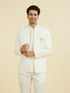 Manyavar Elegant White Open Jodhpuri Suit