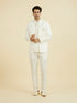 Manyavar Elegant White Open Jodhpuri Suit