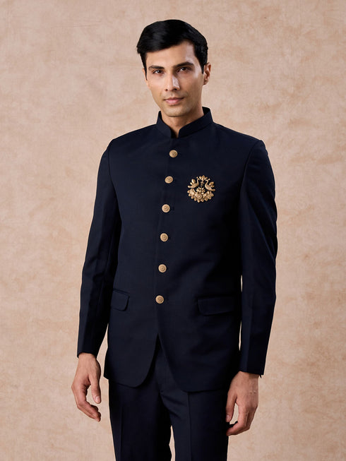Manyavar Blue Majestic Elegance Jodhpuri Suit