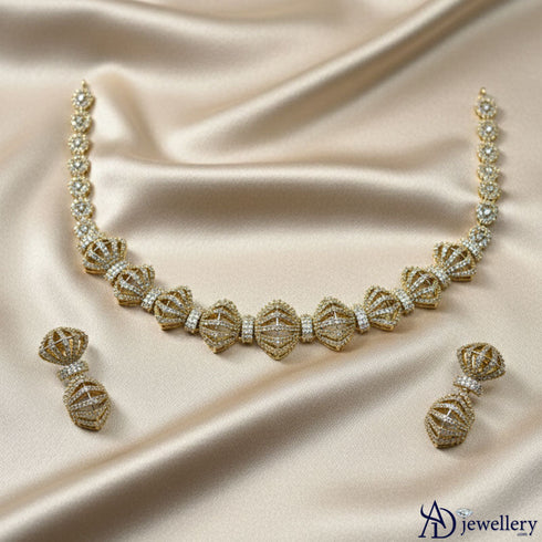Grand Floral Choker Necklace Set