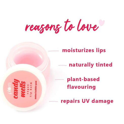 Plum Candy Melts Vegan Lip Balm Melon Bubble|yum