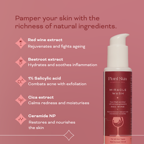 Pluralskin Best Miracle Wash Red Wine Face Wash Plural Skin