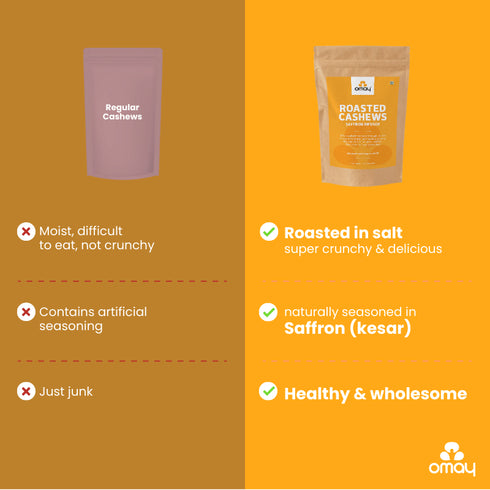 Omay Foods Roasted Cashews - Classic Salted, 400g