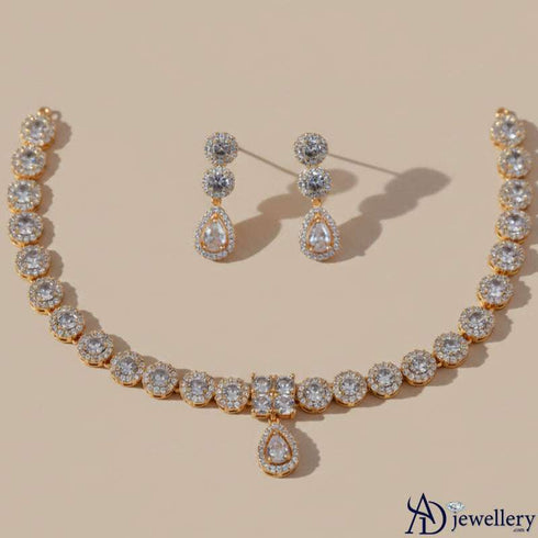 Celestial Halo Drop Necklace Set