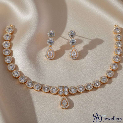 Celestial Halo Drop Necklace Set
