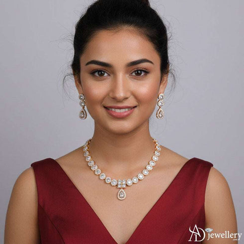 Celestial Halo Drop Necklace Set