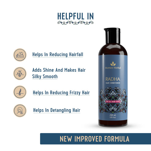 Avimee Herbal Shakuntala Hair Cleanser and Radha Hair Conditioner Combo For Silky, Shiny & Strong Hair