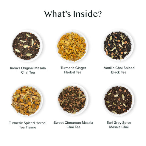 Vahdam Chai Tea Assortment Gift Set | 6 Variants