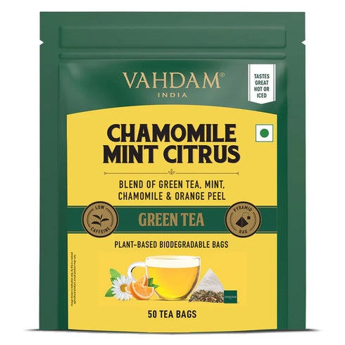 Vahdam Tea Chamomile Mint Citrus Green Tea