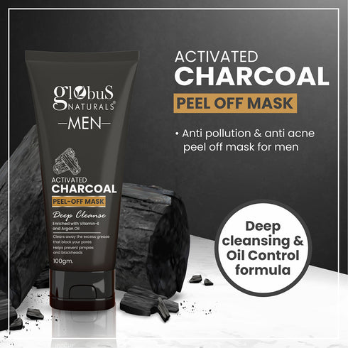Globus Naturals Charcoal Anti-Pollution Face Care Combo For Men Set of 3