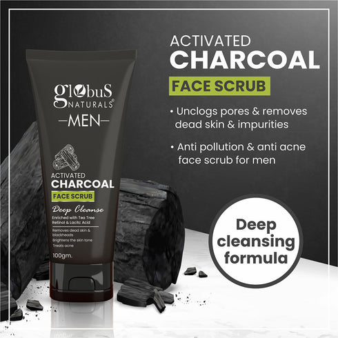 Globus Naturals Charcoal Anti-Pollution Face Care Combo For Men Set of 3