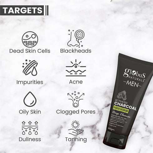 Globus Naturals Anti Pollution & Anti Acne Charcoal Face Scrub