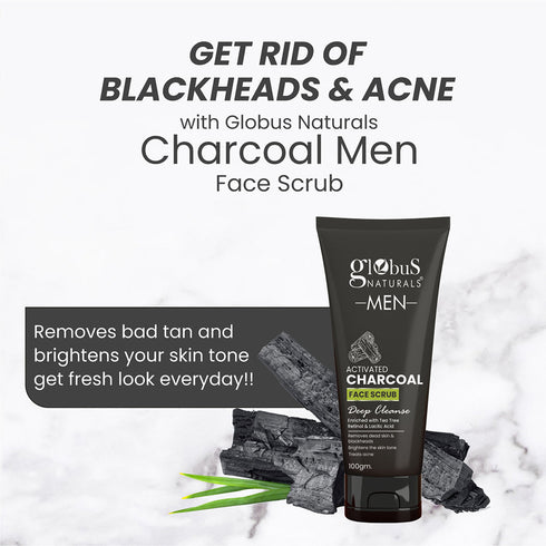 Globus Naturals Anti Pollution & Anti Acne Charcoal Face Scrub