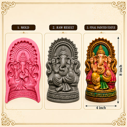 Ganesh Idol Mold For Making Idol 8. 5 Inches