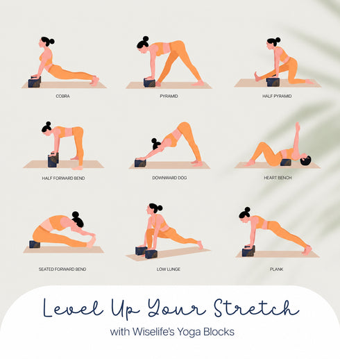 Wiselife Sleek Yoga Block Set of 2