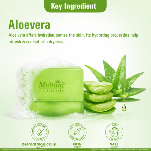 Multani Pharmaceuticals Limited Multani Naturals Aloe Vera Soap Gentle Herbal Care for Naturally Soft & Healthy Skin