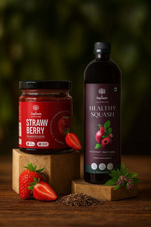 Supreem Super Foods Kokum Tulsi Jeera Squash + Strawberry Spread 200 gms