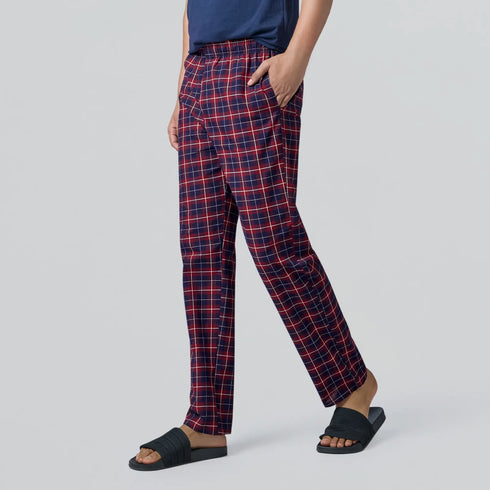 XYXX Checkmate Combed Cotton Pyjamas Autumn Maroon