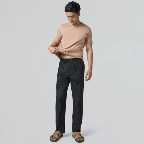 XYXX Checkmate Combed Cotton Pyjamas Charcoal Black