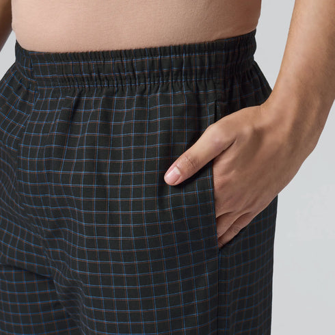 XYXX Checkmate Combed Cotton Pyjamas Charcoal Black
