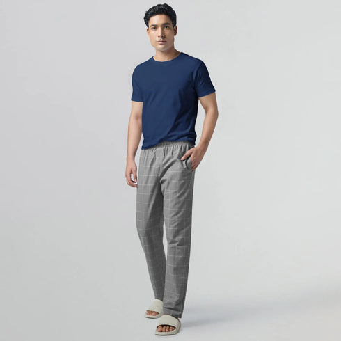 XYXX Checkmate Combed Cotton Pyjamas Steel Grey