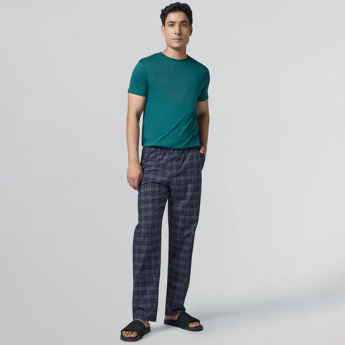 XYXX Checkmate Combed Cotton Pyjamas Storm Blue