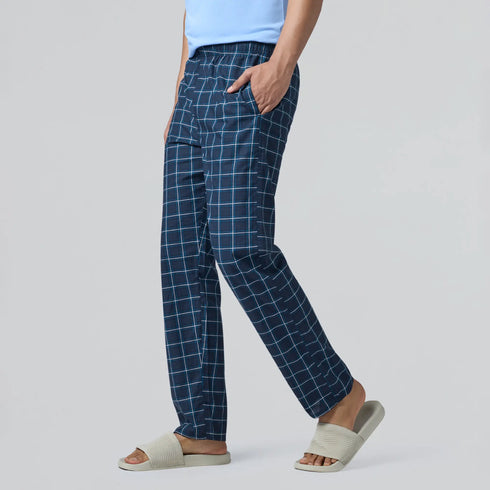 XYXX Checkmate Combed Cotton Pyjamas Vivid Blue