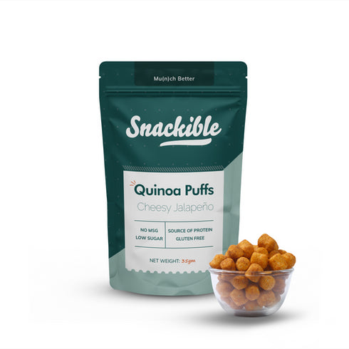Snackible Cheesy Jalapeno Quinoa Puffs