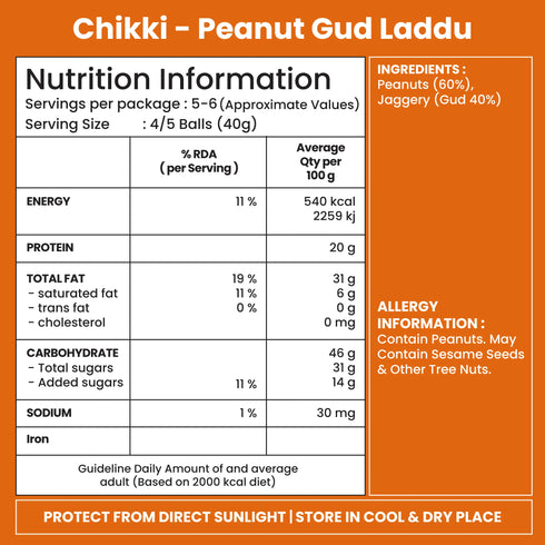 Jabsons Foods Peanut Laddu Chikki