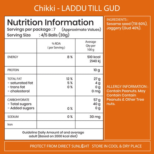 Jabsons Foods Til Chikki Laddu