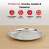 Vinod Stainless Steel China Dish Set of 6 17.5 cm Serving Dish Salad Plate Snack Plate Highest Stainless Steel Mirror Finish Rust Free