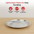 Vinod Stainless Steel China Dish Set of 6 17.5 cm Serving Dish Salad Plate Snack Plate Highest Stainless Steel Mirror Finish Rust Free