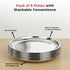 Vinod Stainless Steel China Dish Set of 6 17.5 cm Serving Dish Salad Plate Snack Plate Highest Stainless Steel Mirror Finish Rust Free