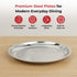 Vinod Stainless Steel China Dish Set of 6 25 cm Serving Dish Salad Plate Snack Plate Highest Quality Stainless Steel Mirror Finish Rust Free