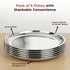Vinod Stainless Steel China Dish Set of 6 25 cm Serving Dish Salad Plate Snack Plate Highest Quality Stainless Steel Mirror Finish Rust Free