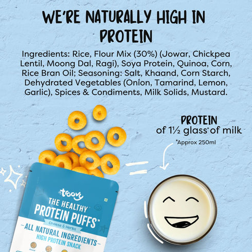 Troovy The Healthy High Protein Puffs| Cheese & Herbs