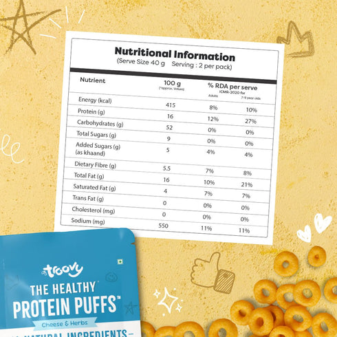 Troovy The Healthy High Protein Puffs| Cheese & Herbs