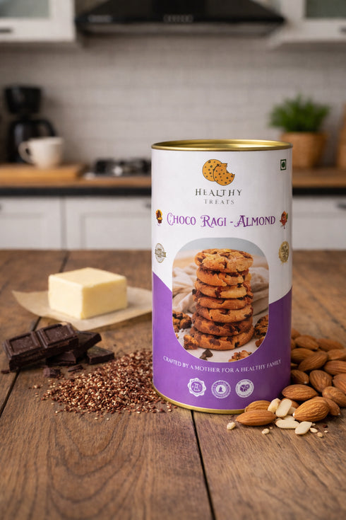 Healthy Treat Choco Ragi Almond Cookies