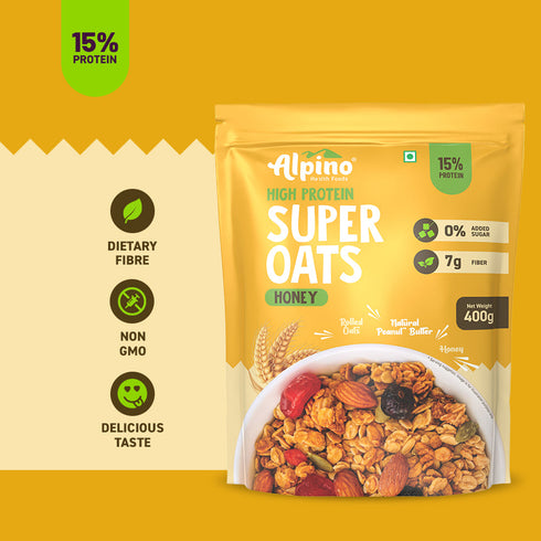 Alpino High Protein Rolled Oats Combo - Chocolate & Honey