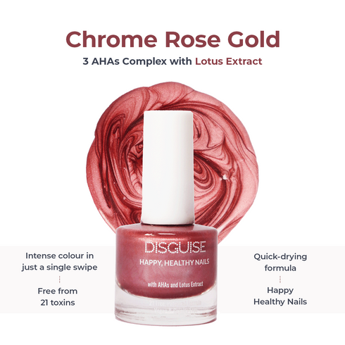 Disguise Happy Healthy Nail Polish Chrome Rose Gold 144