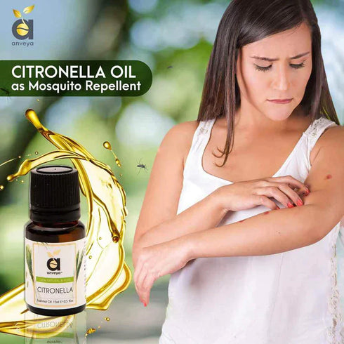 Thriveco Anveya Citronella Oil 100 Pure 15ml For Hair Skin Mosquito Repellent & Refreshing Aroma