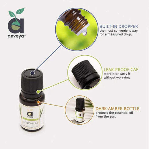 Thriveco Anveya Citronella Oil 100 Pure 15ml For Hair Skin Mosquito Repellent & Refreshing Aroma
