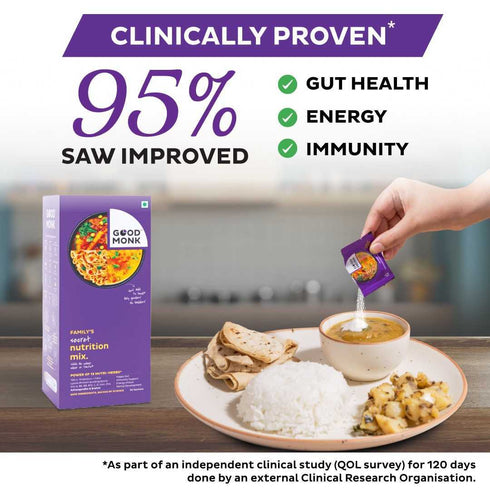 Good Monk Family Nutrition Mix | Add to Food Clinically Proven to improve Gut Health, Energy & Immunity